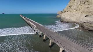 Tolaga Bay Wharf by drone in 4k