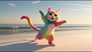 Funny and Cute Rainbow Cat Dancing Fun Video for Kitten Cat Lovers! LIVE 24/7