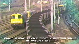 BR in the 1990s Wigan Springs Branch Depot \u0026 Junction on 12th October 1991