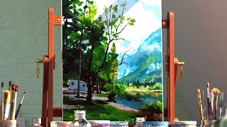 【iPad Pro】Landscape Painting | Lake Bohinj, Slovenia | Realistic Paint Studio