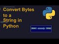 Convert Bytes to a String in Python | Python Examples | Python Coding Tutorial | Python Interview