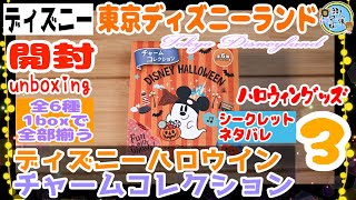 開封unboxing　ディズニー　東京ディズニーランドハロウィングッズ③　チャームコレクション　1BOX　全6種揃う箱　シークレットも絶対出る　ネタバレ　TDL　Tokyo Disneyland