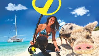 Metal Detecting Pig Beach Bahamas (Awesome Finds!)