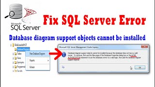 Database diagram support objects cannot be installed SQL Server