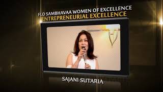 FLO Ahmedabad Chapter Sambhavaa award 2018 for Entrepreneurship excellence Ms. Sajani Sutaria Dua