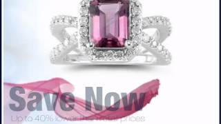 0.63 Ct Diamond and 1.10 Cts Pink Tourmaline Ring in 14K White Gold - Mysolitaire.com