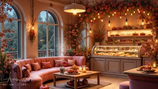 Cosy Vibes of a Rainy Autumn Day at a Charming Bakery Café Relaxing Jazz 4K