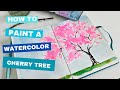 How to paint a watercolor cherry tree