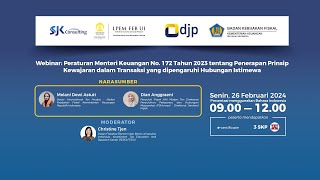 Webinar: Peraturan Menteri Keuangan No. 172 Tahun 2023