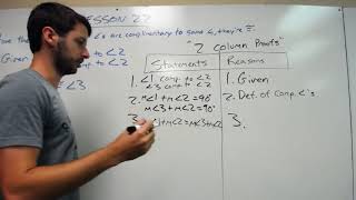 Geometry Lesson 27: Two Column Proofs