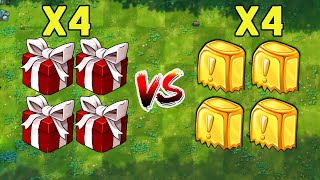 4 Fusion Plants Box Vs 4 Golden Zombie Box - Who Will Win? PVZ 1 Fusion Challenge