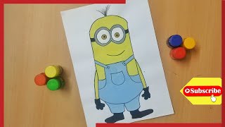 How to Draw Easy Minion-Kevin Cartoon Drawing  | Beginners drawing | Step by step for Kids