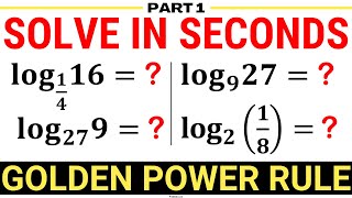 Learn to Solve Logarithmic Expressions by Using The Golden Power Rule | Easy Tutorial | Part 1