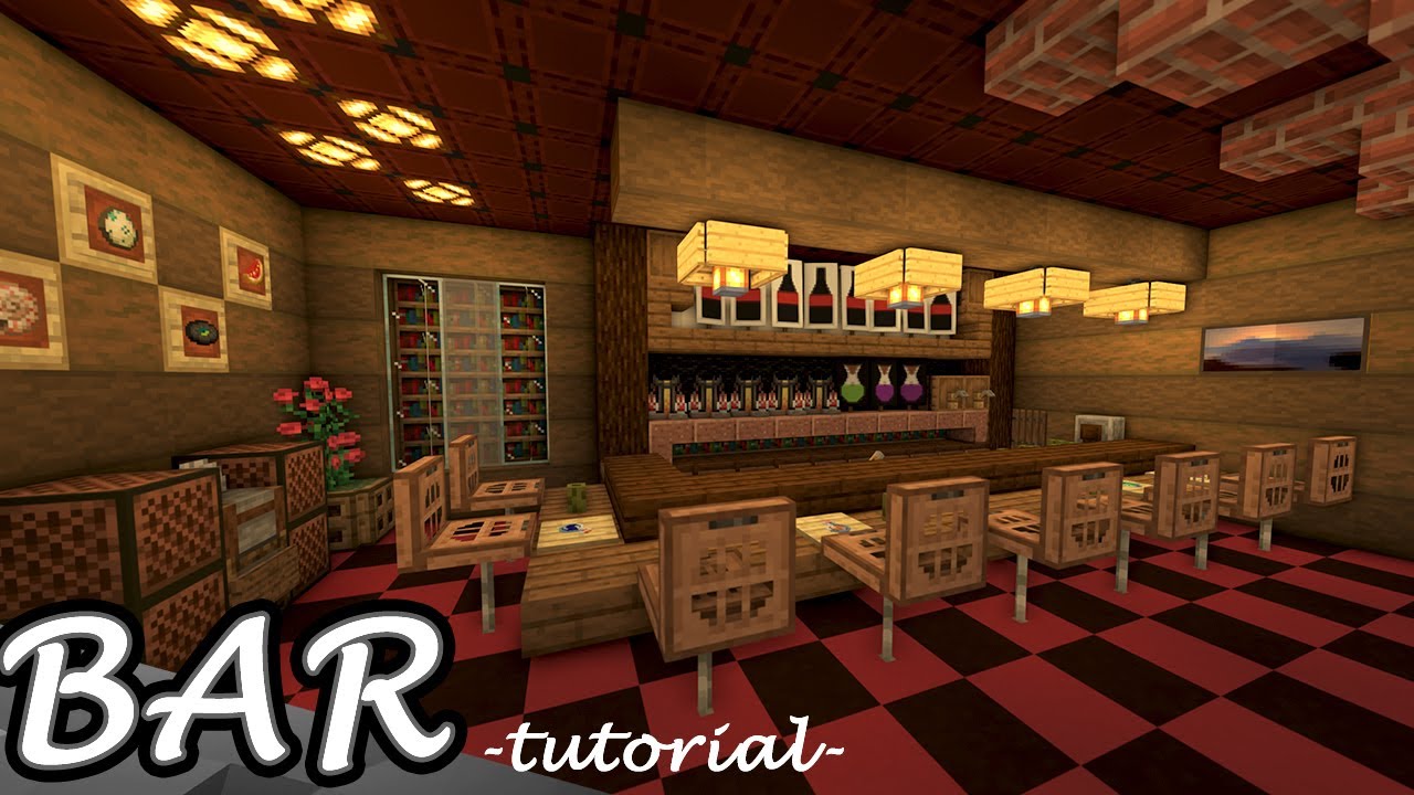 Minecraft How To Build A Bar Tutorial Build Hack Youtube