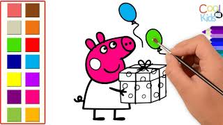 How to draw Peppa Pig with surprise | for kids | CoolKidsTV ☆