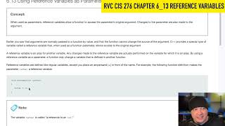 CIS 276 Ch 6 13 Reference Variables