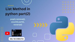 List method in python || Python in Hindi | count(),pop(),remove(),reverse()sort()#python3 #newvideo