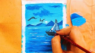 EASY ACRYLIC PAINTING for beginners/ step by step painting tutorial/ Uswa Artsy