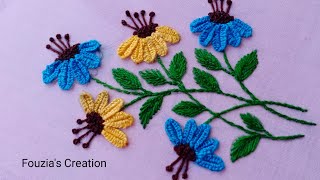 Brazilian Embroidery Flowers || Hand Embroidery Tutorial || Flower Design