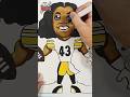 🏈 How to draw Troy Polamalu - Pittsburgh Steelers NFL football hall of fame. #heykidsletsdraw