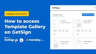 How to use template gallery on GetSign - monday.com tutorial