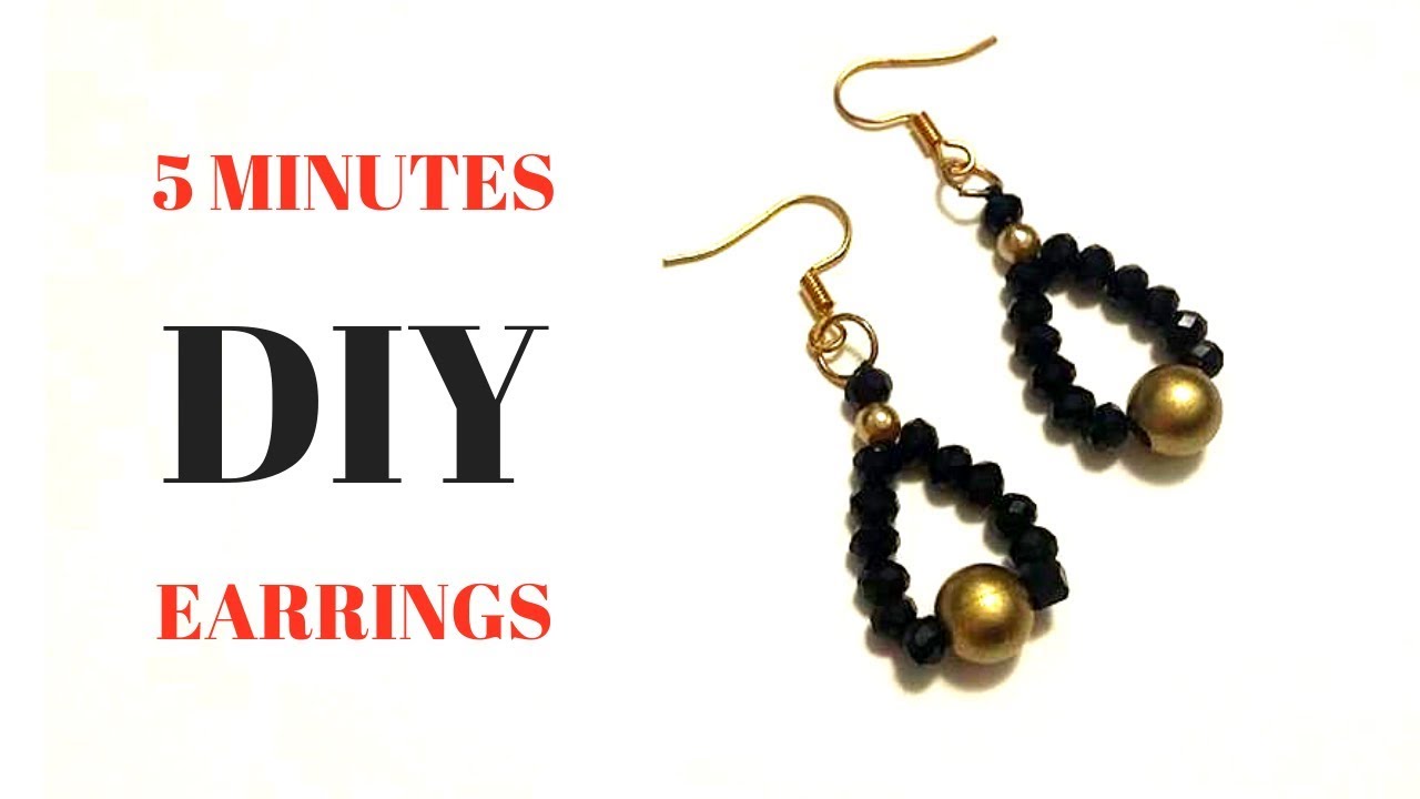 5 Minutes Diy Earrings. Beginner Beading Tutorial. Beaded Earrings ...