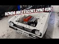 Honda Converted Mk2 Escort Dyno run!!