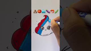 Satisfying creative art 💩🍅🐳🍆🦐🫛 #shorts #ytshorts #yutubeshorts