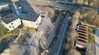 Dronefilm 7/3 \u0026 17/3-2024 ved den nye rundkørsel ved Nivå centeret rettet