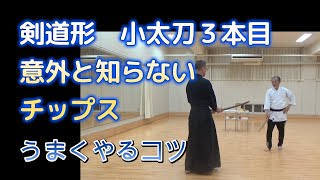 KENDO：剣道形　小太刀３本目の要点：上手に演舞するコツ：意外と知られていないチップスを解説。これであなたも剣道形マスター！　昇段審査も合格！