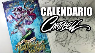 I show you the impressive calendar with drawings of girls by J. Scott Campbell