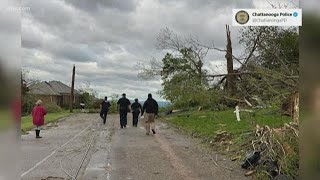 Severe storms hit the Chattanooga area causing widespread damage and injuries