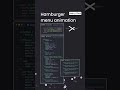 🔥 Master the Coolest Hamburger Menu Animation! 🚀💻 #shorts #shortsviral #coding #js #ai #html5 #web3