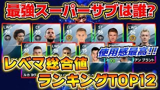 【必見】2020スーパーサブレベマ総合値ランキングTOP12！！  勝負の流れを変える切り札はこの選手達だ！！【ウイイレアプリ2020】【ウイイレ2020】