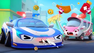 Sneezing Outburst in the City - Super Ambulance | Monster Trucks | Kids Songs | BabyBus - Cars World