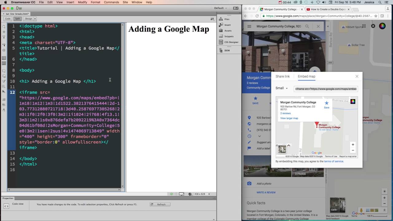 HTML - How To Embed A Google Map - YouTube