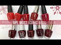 ❤️OPI MOST ICONIC REDS❤️ [LIVE SWATCH ON REAL NAILS]