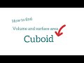 volume and surface area of Cuboid#easysolvingmaths