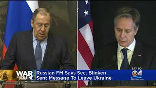 Russian Foreign Minister Says He Received A Message From U.S. Secretary Of State