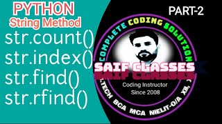 COUNT() | INDEX() | FIND() | RFIND() | PYTHON STRING -2