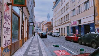 PRAGUE YOU DON’T KNOW - Walking in Žižkov Neighborhood - Winter Walk - Relaxing Ambience HDR ASMR