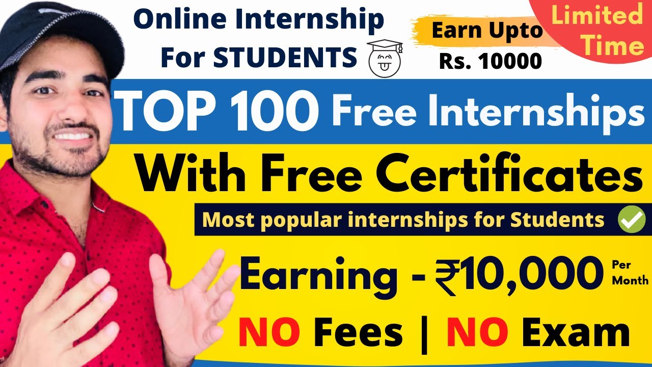 Top 100 Online Internships | Work From Home Internships | Earn Money ...