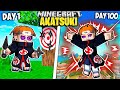 I Survived 100 Days as the AKATSUKI in Minecraft