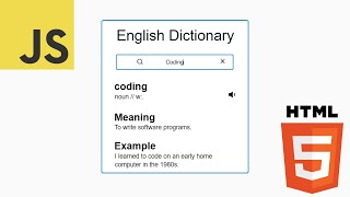 Dictionary App Using JavaScript | Source Code Included