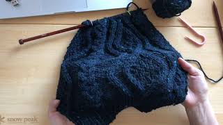 【編み物/knitting】アラン模様のカーディガン