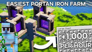 Minecraft Easiest Portal Iron Farm 1.19 - 1,200+