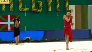 Anna Bessonova \u0026 Alina Maksimenko Hoop + Ribbon Euskalgym 2011