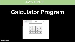 Calculator with java | EasyTechCode