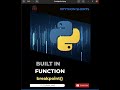 Python inbuilt(predefined) functions #47 #shorts - breakpoint()