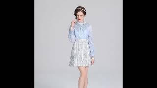 Lace Tweed Short Mini Dress Beading Embroidery Sheer Long Sleeve | Princessly Dresses